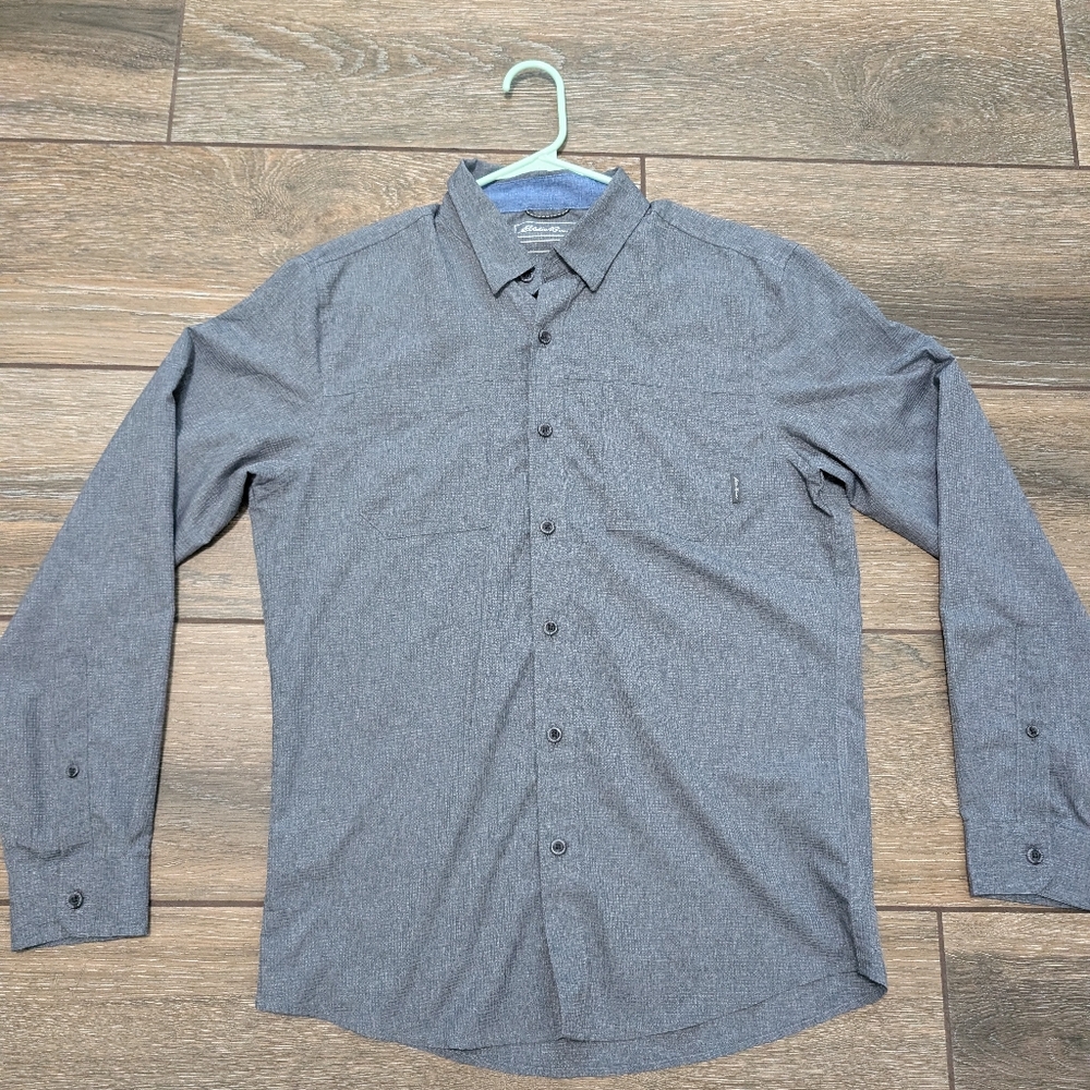 Eddie Bauer Classic Gray Button-Up Shirt